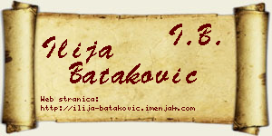 Ilija Bataković vizit kartica